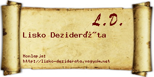 Lisko Dezideráta névjegykártya